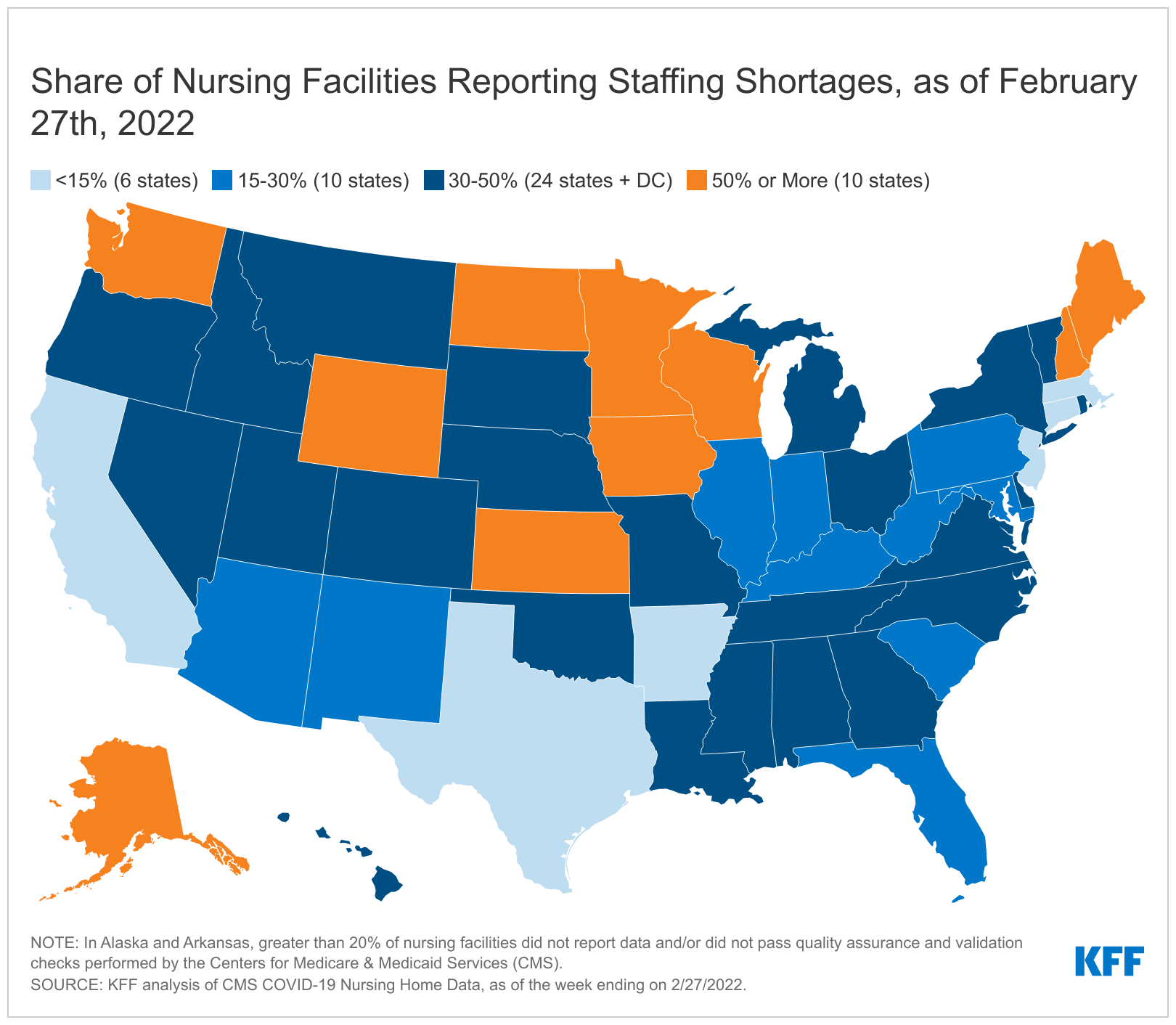 MAP Share Of Nursing Facilities Reporting Staffing Shortages As Of February 27th 2022  