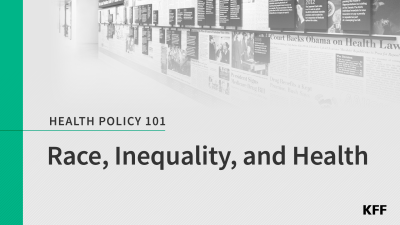 A promotional image for the the KFF Health Policy 101 Race, Inequality, and Health chapter