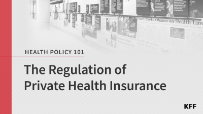 A promotional image for the the KFF Health Policy 101 Regulation of Private Health Insurance chapter