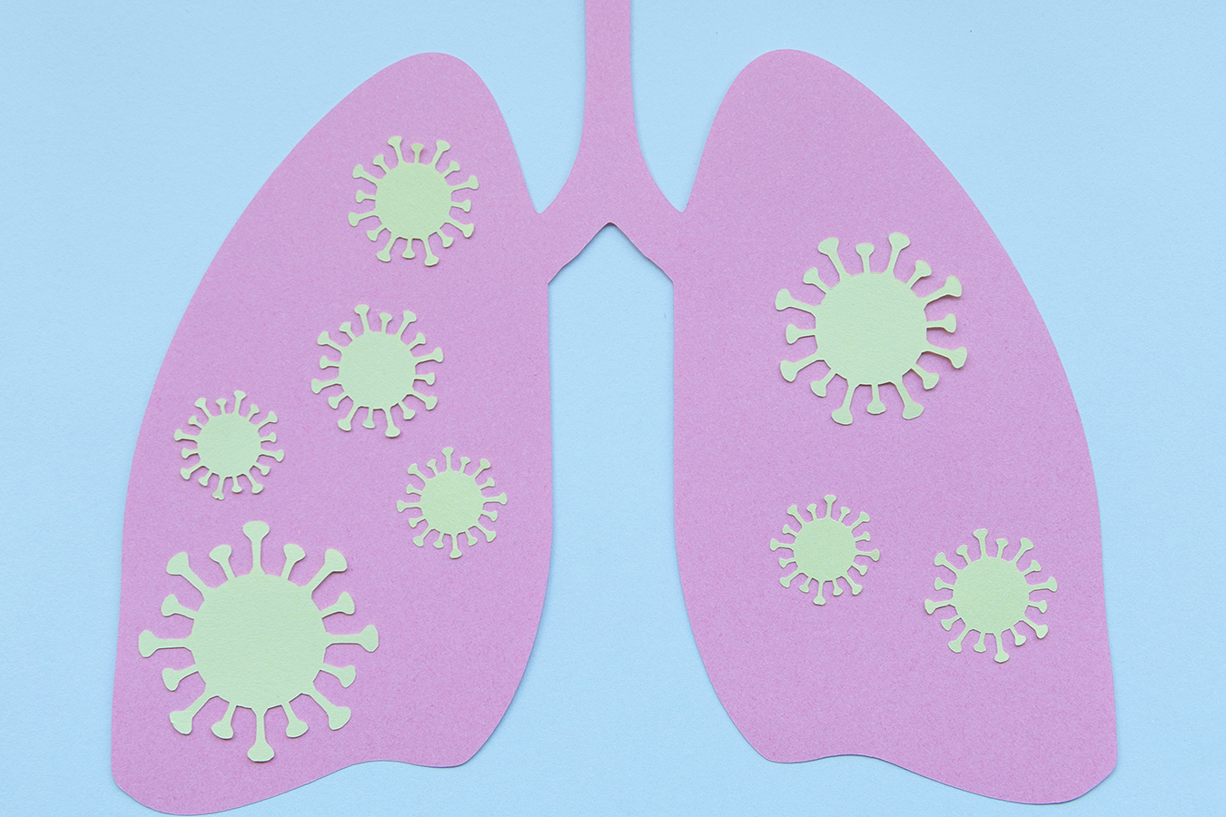 illustration of lungs with covid