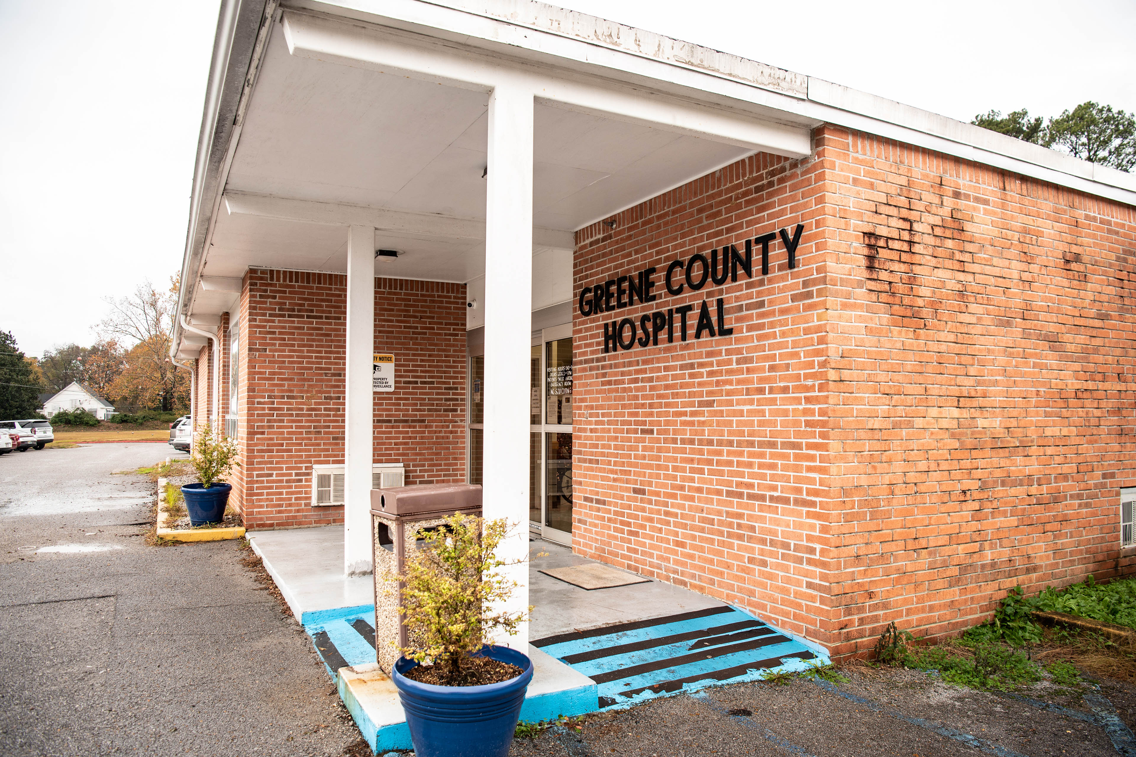 The front entrance of Greene County Hospital in Eutaw, Alabama